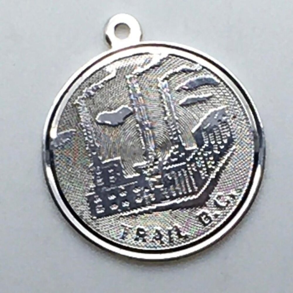 Canada Trail BC Sterling Silver Charm Teck Cominco Landmark Interior Trail Disk